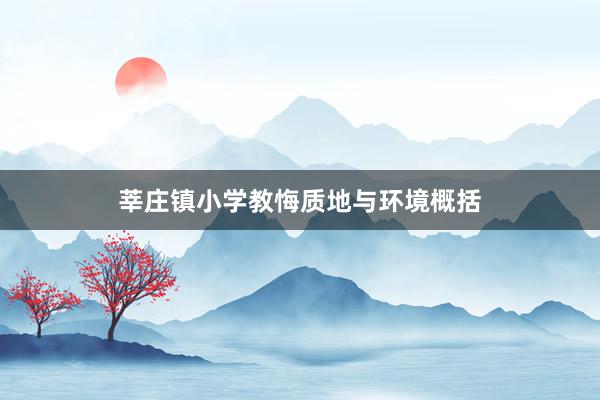 莘庄镇小学教悔质地与环境概括